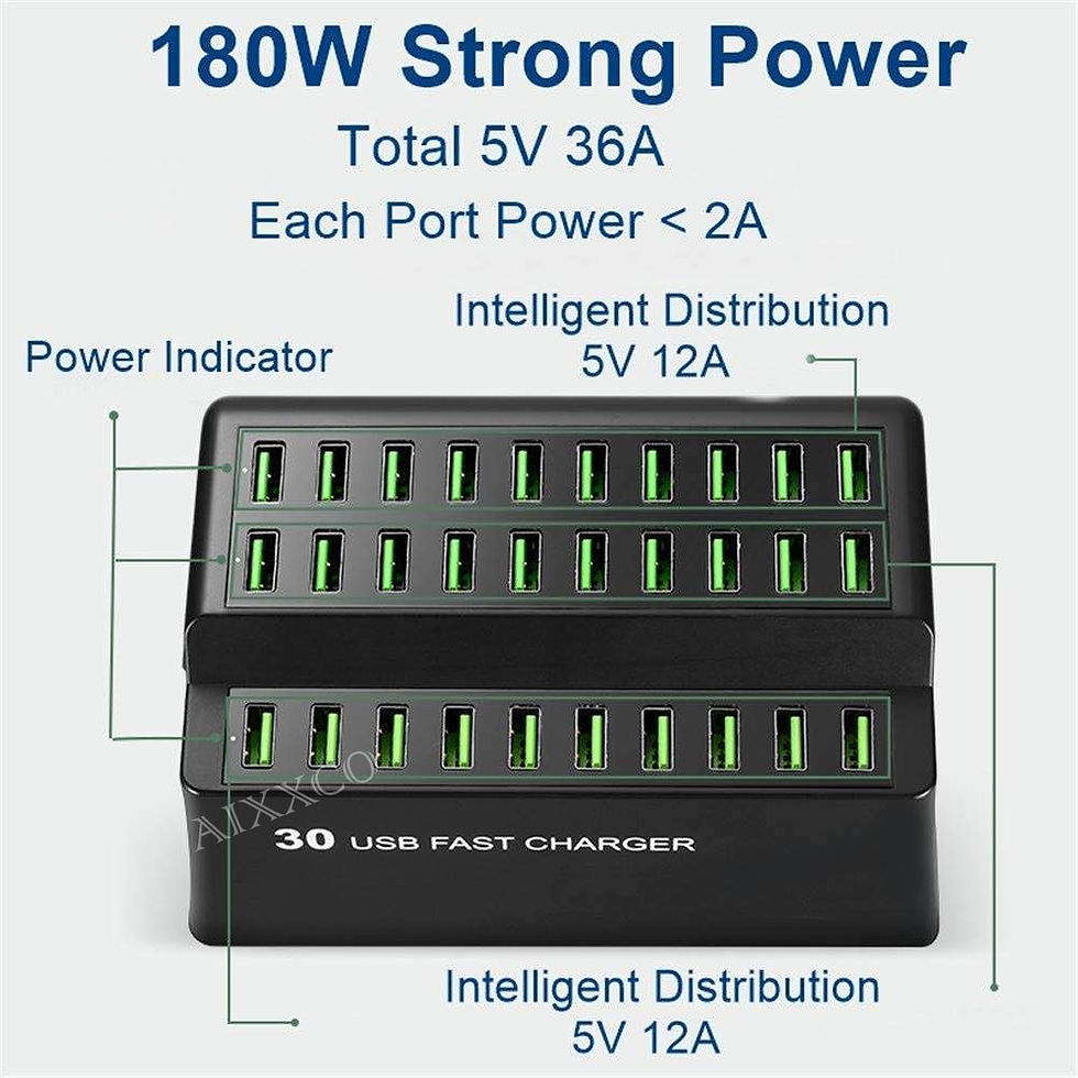 Miniature : 30 Ports USB Charging Station Multi Dock 180W 36A USB Charger for iPhone Samsun