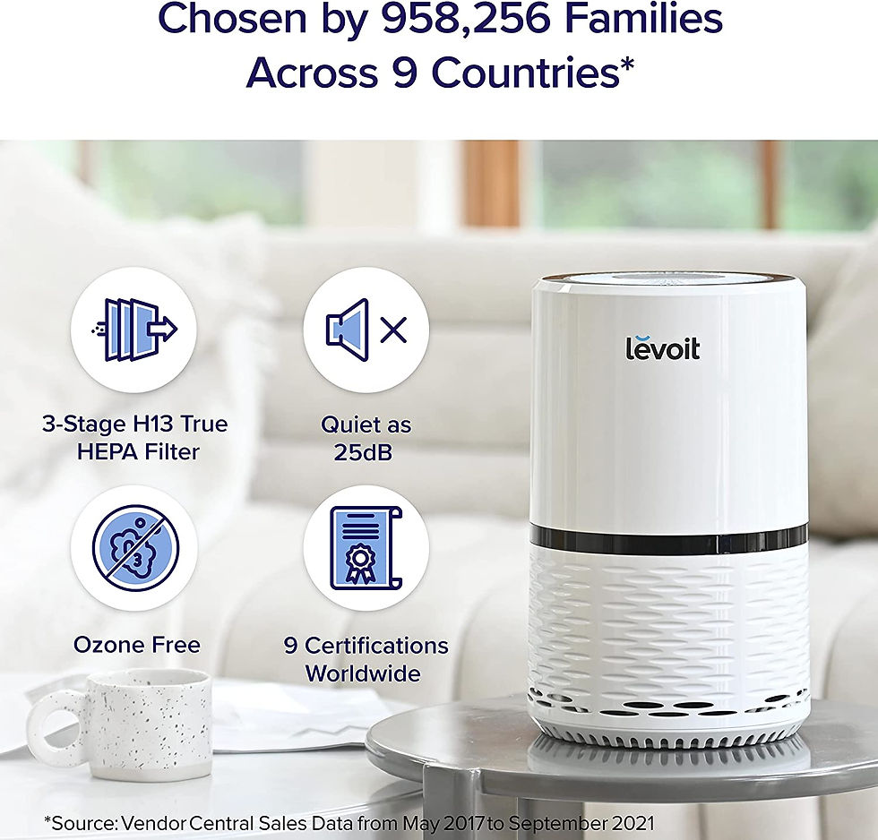 Miniatura: LEVOIT Air Purifiers for Home, H13 True HEPA Filter for Smoke, Dust, Mold, and 