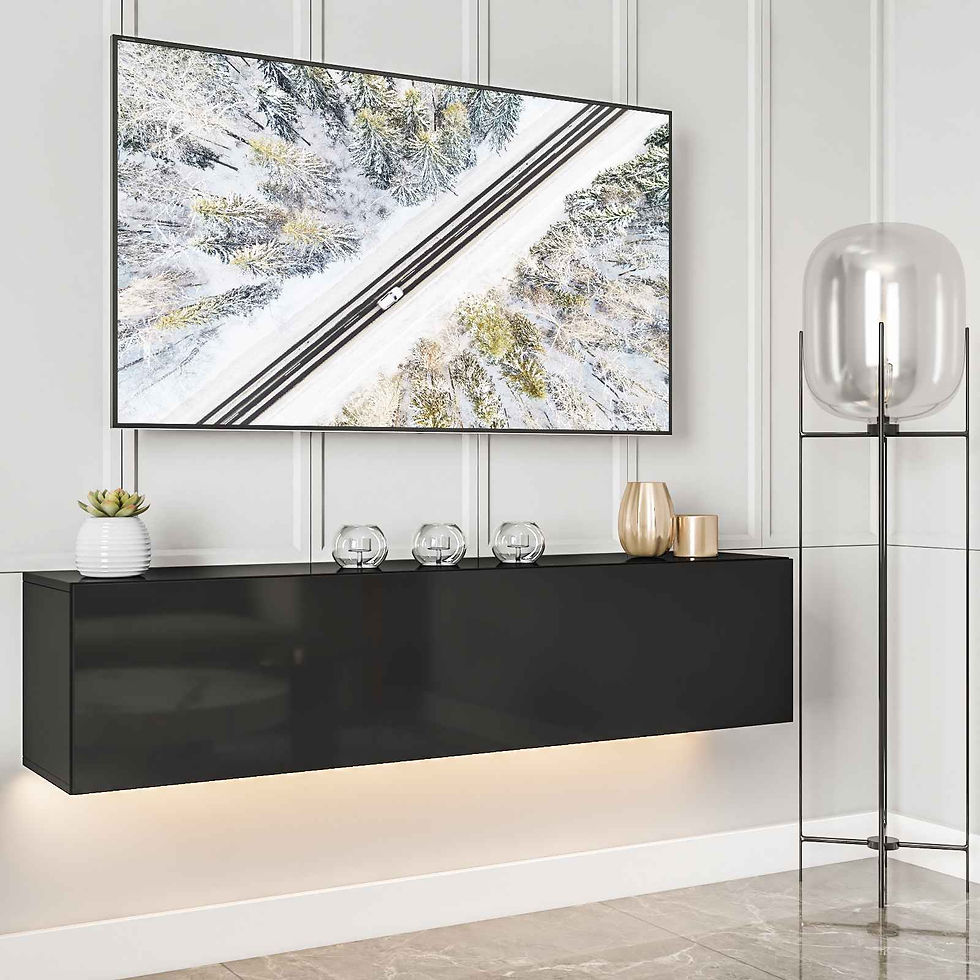 Thumbnail: Floating TV Stands with LED Lights 55" Wall Mounted Floating Entertainment Cent