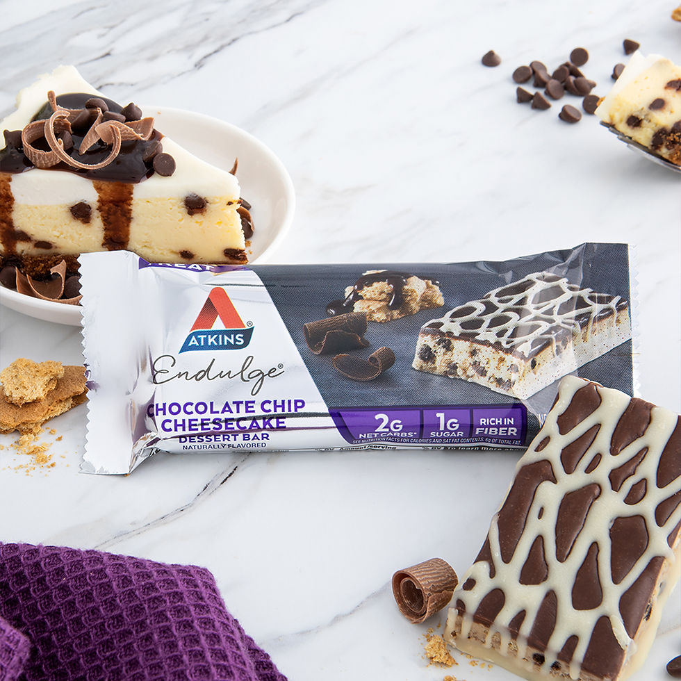 Miniature : Atkins Endulge Dessert Bar, Keto Friendly, Chocolate Chip Cheesecake, 5 Count
