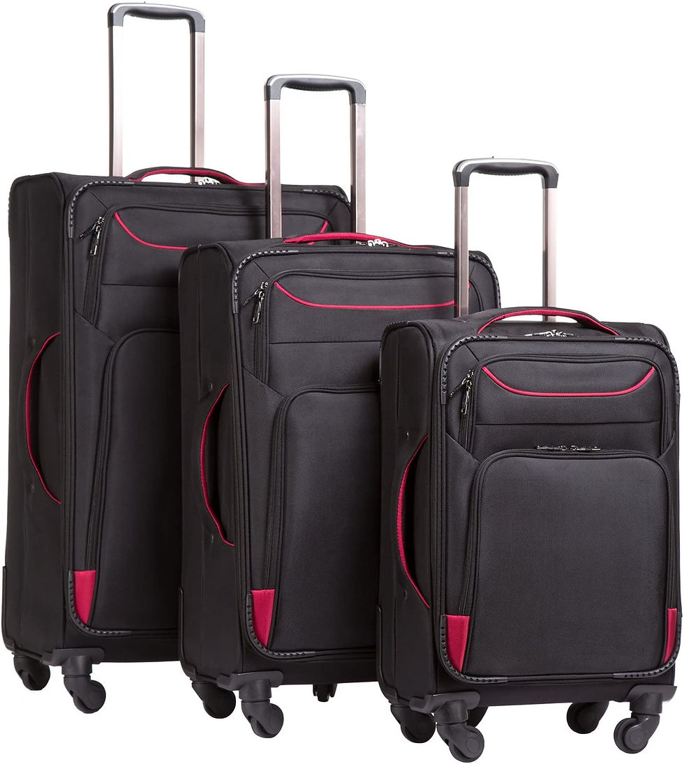 Miniatura: Coolife Luggage 3 Piece Set Suitcase Spinner Softshell lightweight (blue+sliver)
