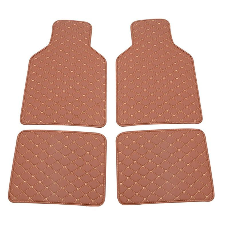Miniature : 4Pcs All Weather PU Leather Car Floor Mats Floor Mats Automotive Liners for Car