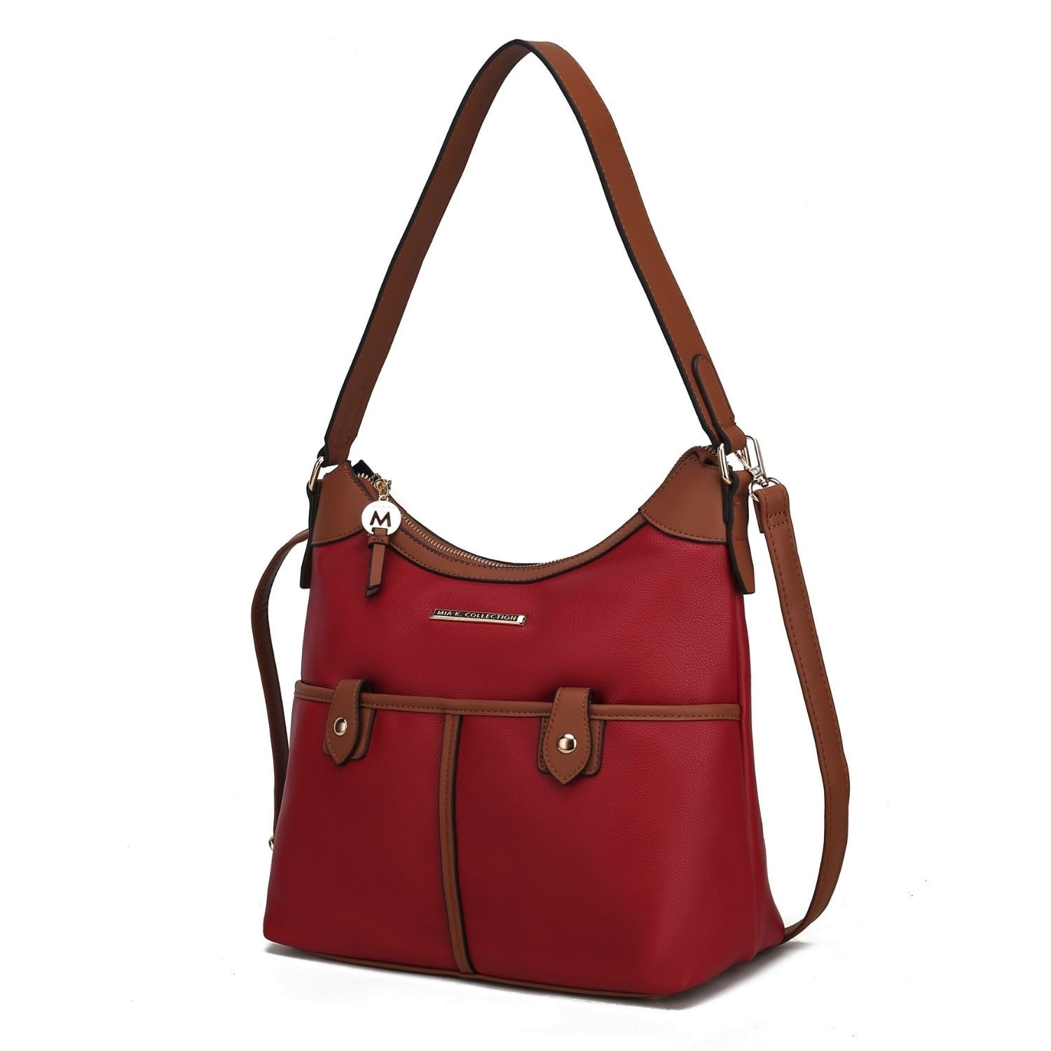 MKF Collection Harper Vegan Color Block Leather Womens Shoulder Handbag by Mia K