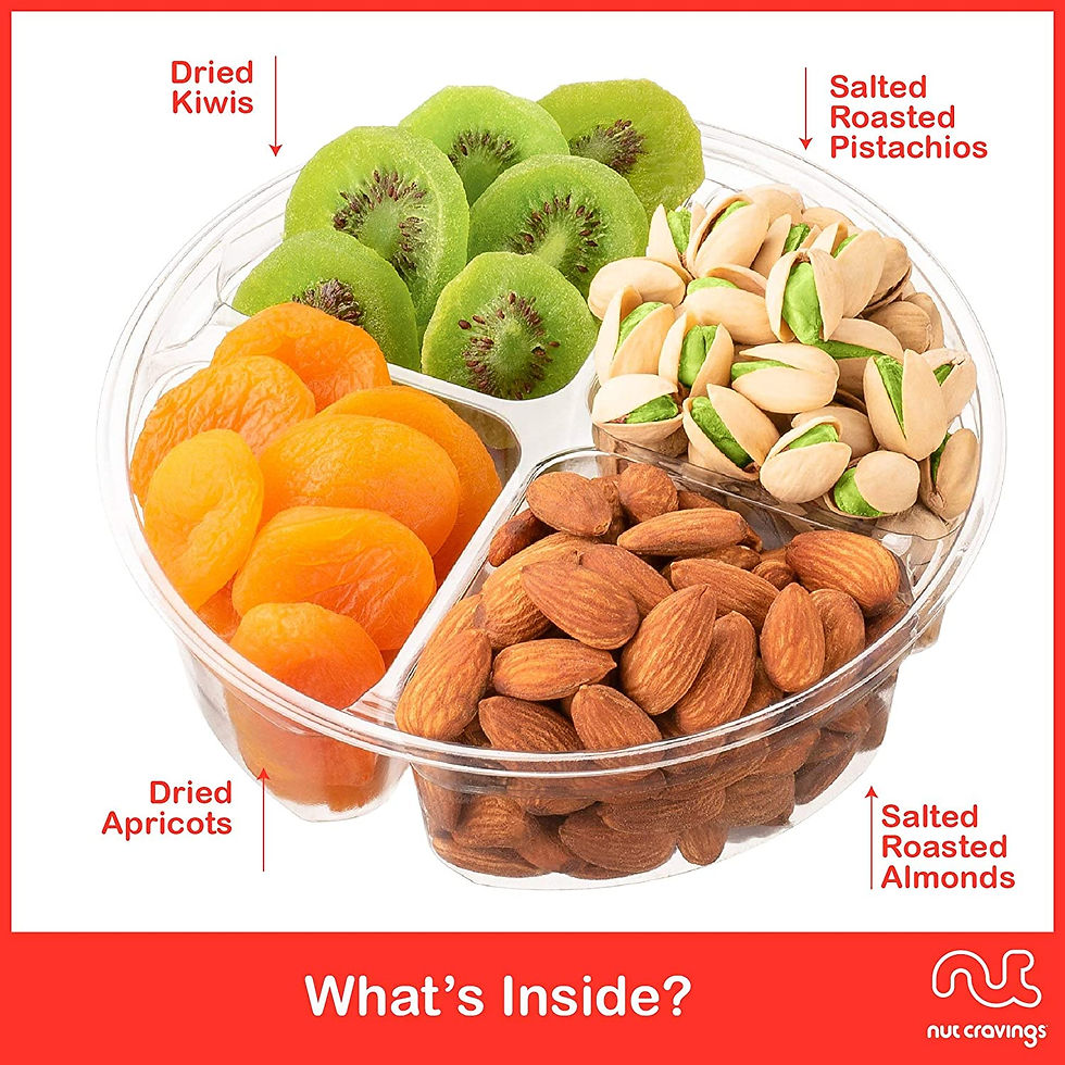 Thumbnail: Dried Fruit & Nuts Gift Basket in Red Box (4 Assortments) Premium Easter Treats