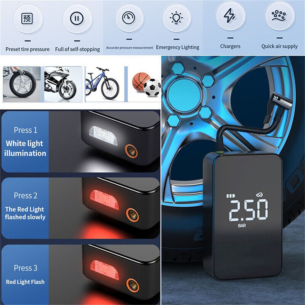 Thumbnail: 2000mAh Rechargeable Air Pump with Big Screen Electric Wireless/Wired Portable 