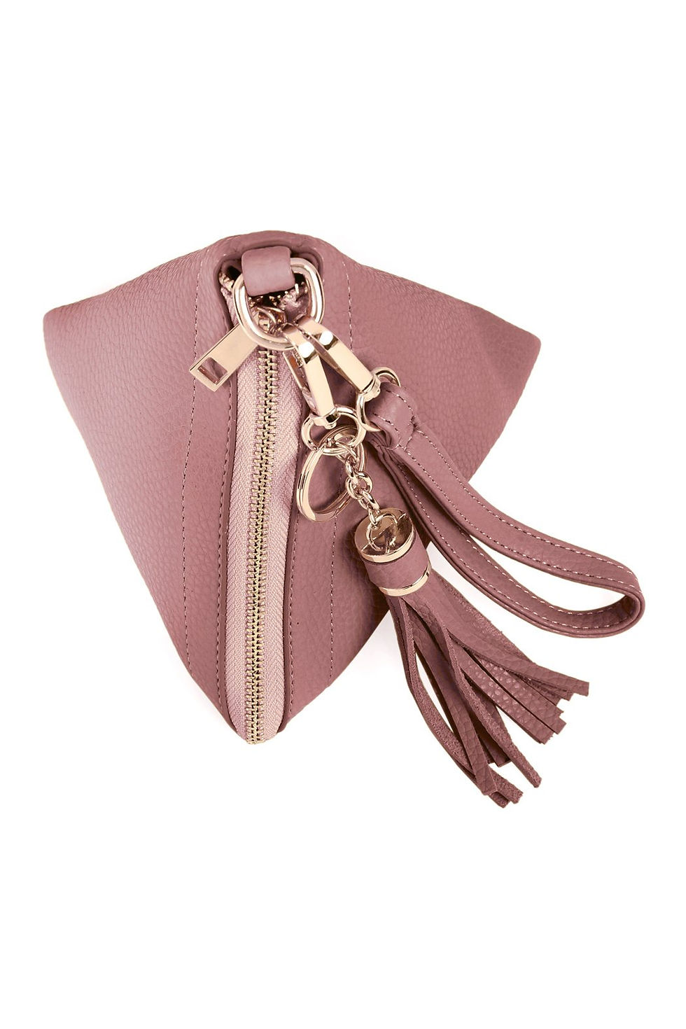 Miniatura: Pyramid Shape Tassel Wristlet Leather Bag