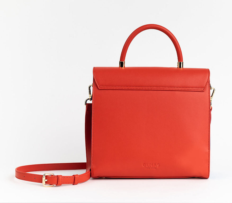 Miniatura: SIMONE - Red Print Vegan Leather Handbag