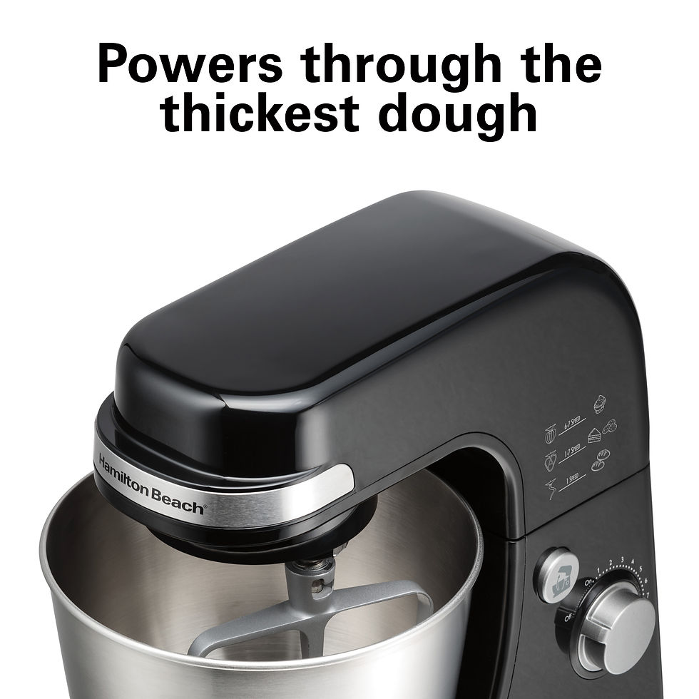 Thumbnail: Hamilton Beach Stand Mixer, 7 Speeds, 4 Quart Capacity, Black, 63390