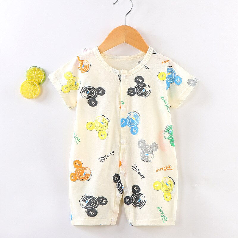 Thumbnail: Rompers Disney Mickey Print Crew Neck Pullover Clothes Cartoon Cotton Soft Skin
