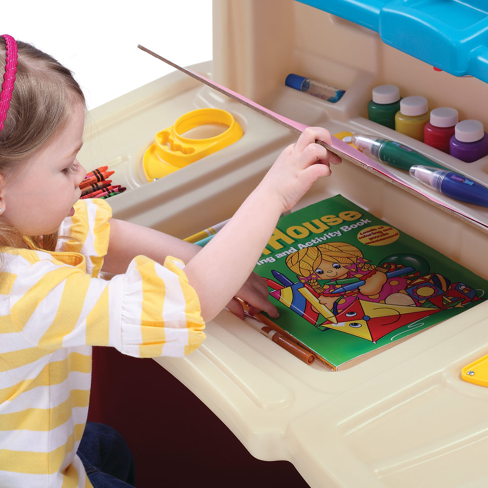 Thumbnail: Step2 Deluxe Art Master Desk Plastic Kids Activity Center and Table