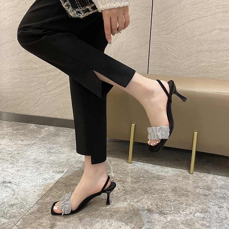 Thumbnail: 2022 Star Style Luxury Rhinestones Women Sandals Elegant Stiletto High Heels Sl