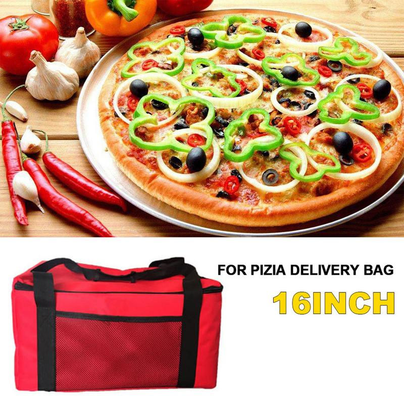 Miniature : Pizza Delivery Bag 16in Insulated Reusable Grocery Pouch Heated Delivery Boxes 