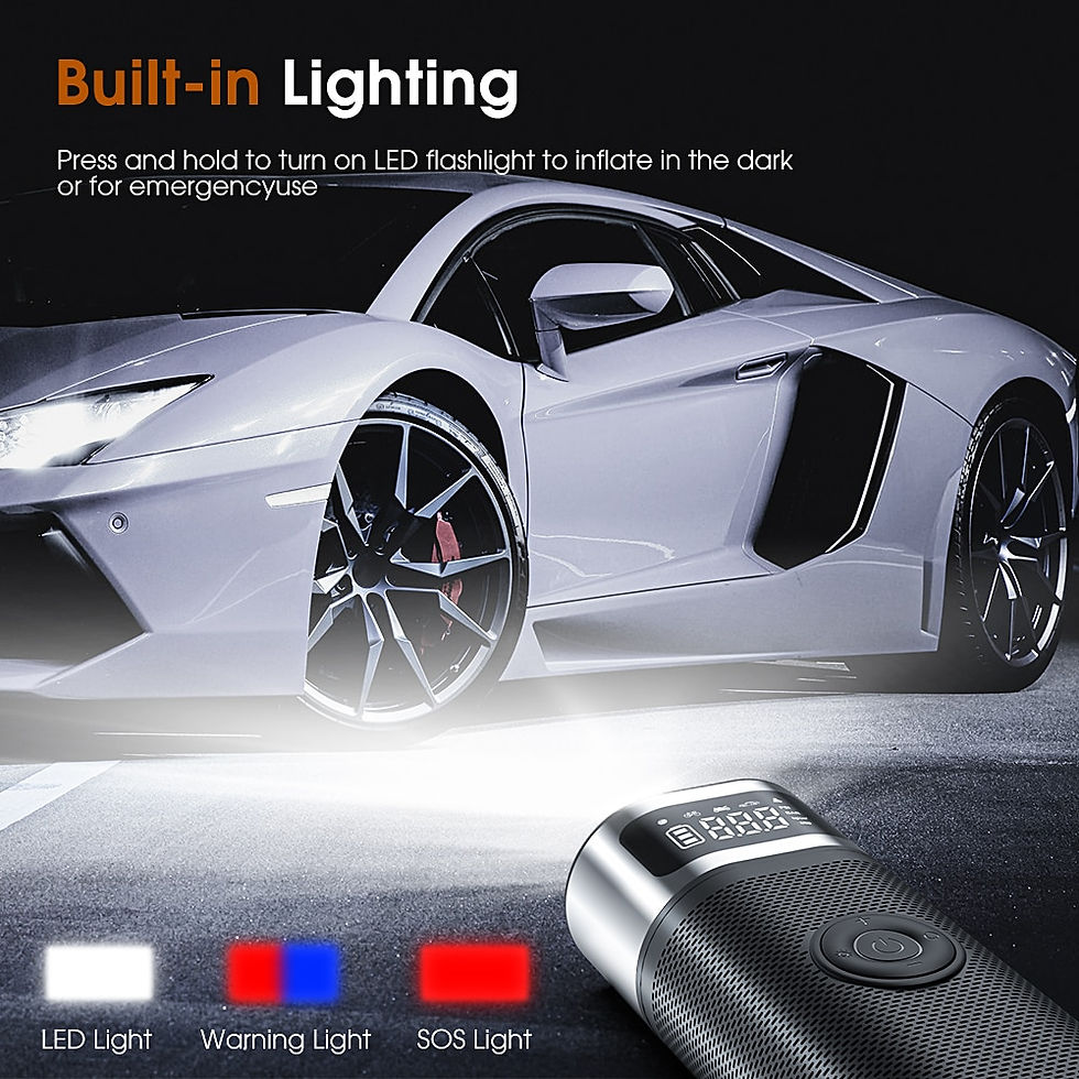 Thumbnail: CARSUN Rechargeable Car Air Inflator Pump With LED Lamp For Car Motorcycle Bicy