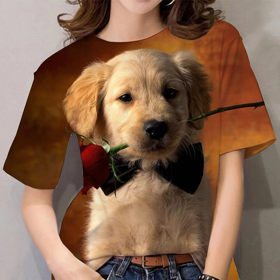 الصورة المصغرة: Summer Women's T-shirt For Ladies 3D Print Dog Graphic T Shirt Fashion Casual S