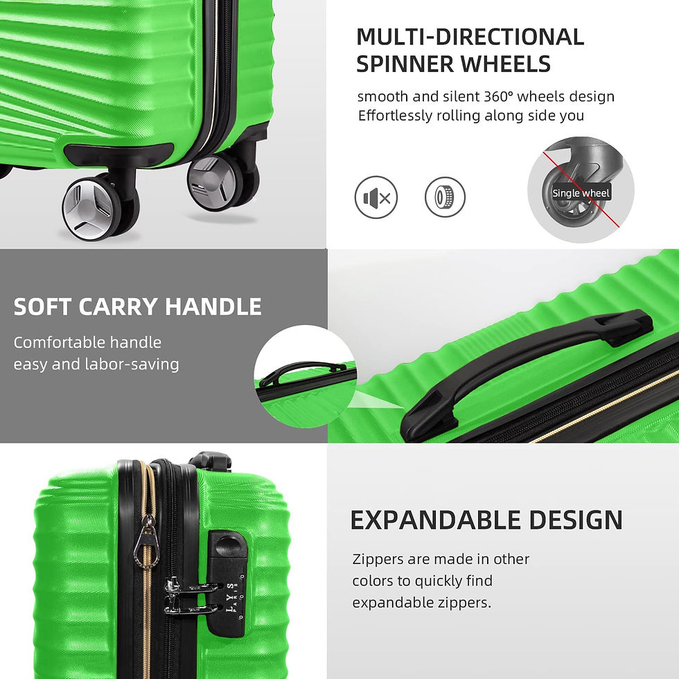 Miniatura: Luggage 5 Piece Sets, Hard Shell Luggage Set Expandable Carry on Luggage Suitca