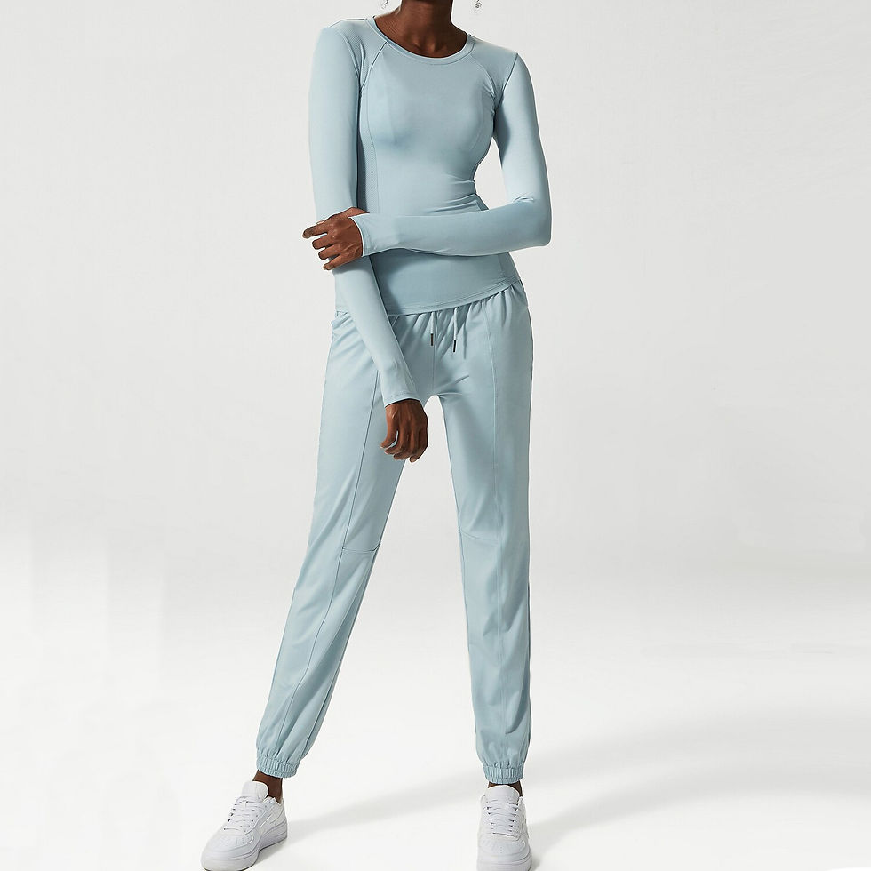 Thumbnail: Solid Color Sports Suit Women Breathable Two Pieces Yoga Set Fitness Sportswear