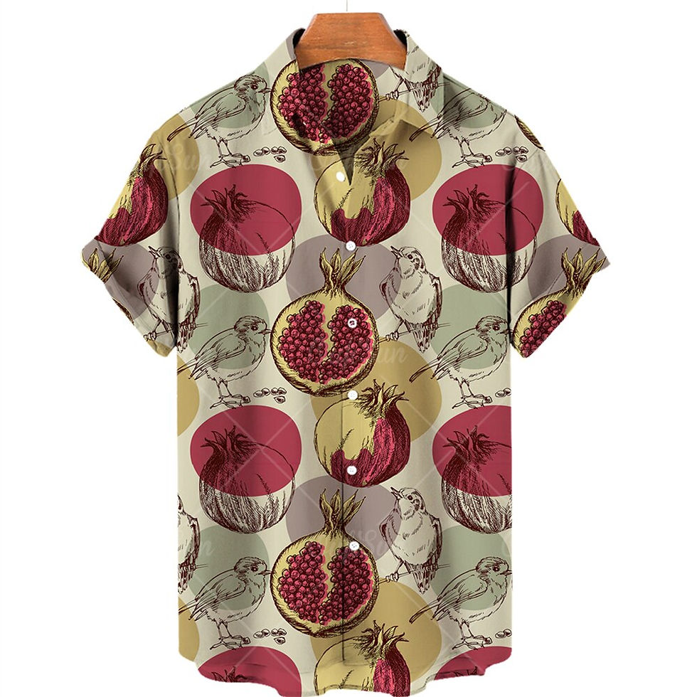 Thumbnail: Men's Beach Summer Outdoor Vintage Hawaiian Shirt 3d Fruit Printing Shirt Men W