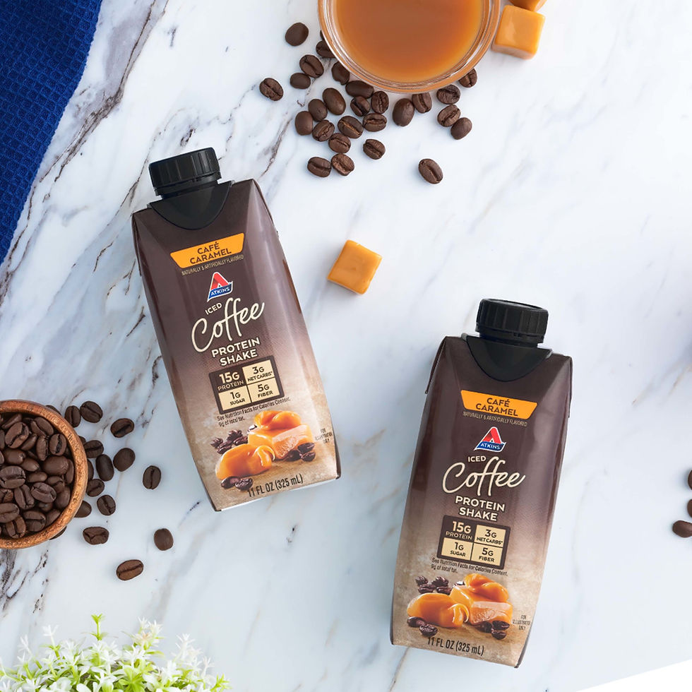Miniature : Atkins Gluten Free Protein-Rich Shake, Cafe Caramel, Keto Friendly, 4 Count (Re