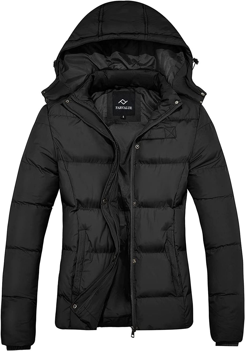 Miniatura: FARVALUE Women's Winter Coat Thicken Puffer Jacket Warm Bubble Coat with Remova
