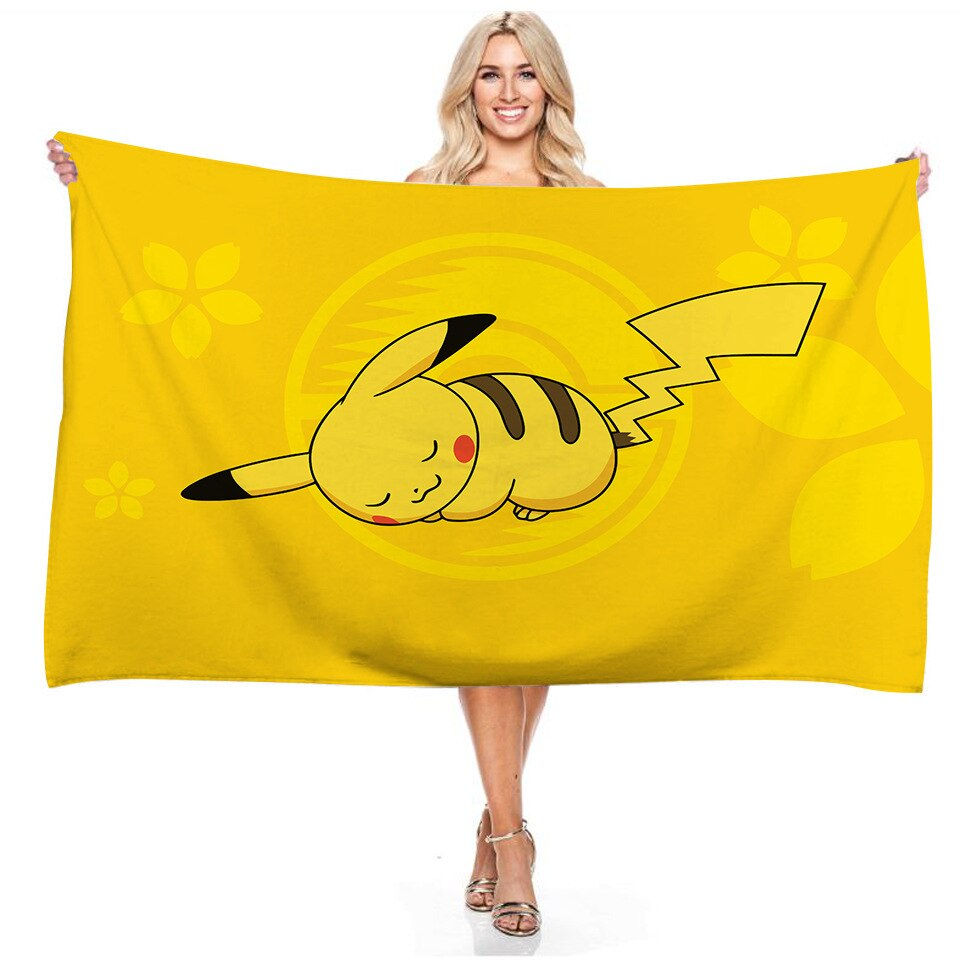 Thumbnail: Pokemon New Pikachu Raichu Children's Cartoon Bath Towel Beach Towel Couple Bat