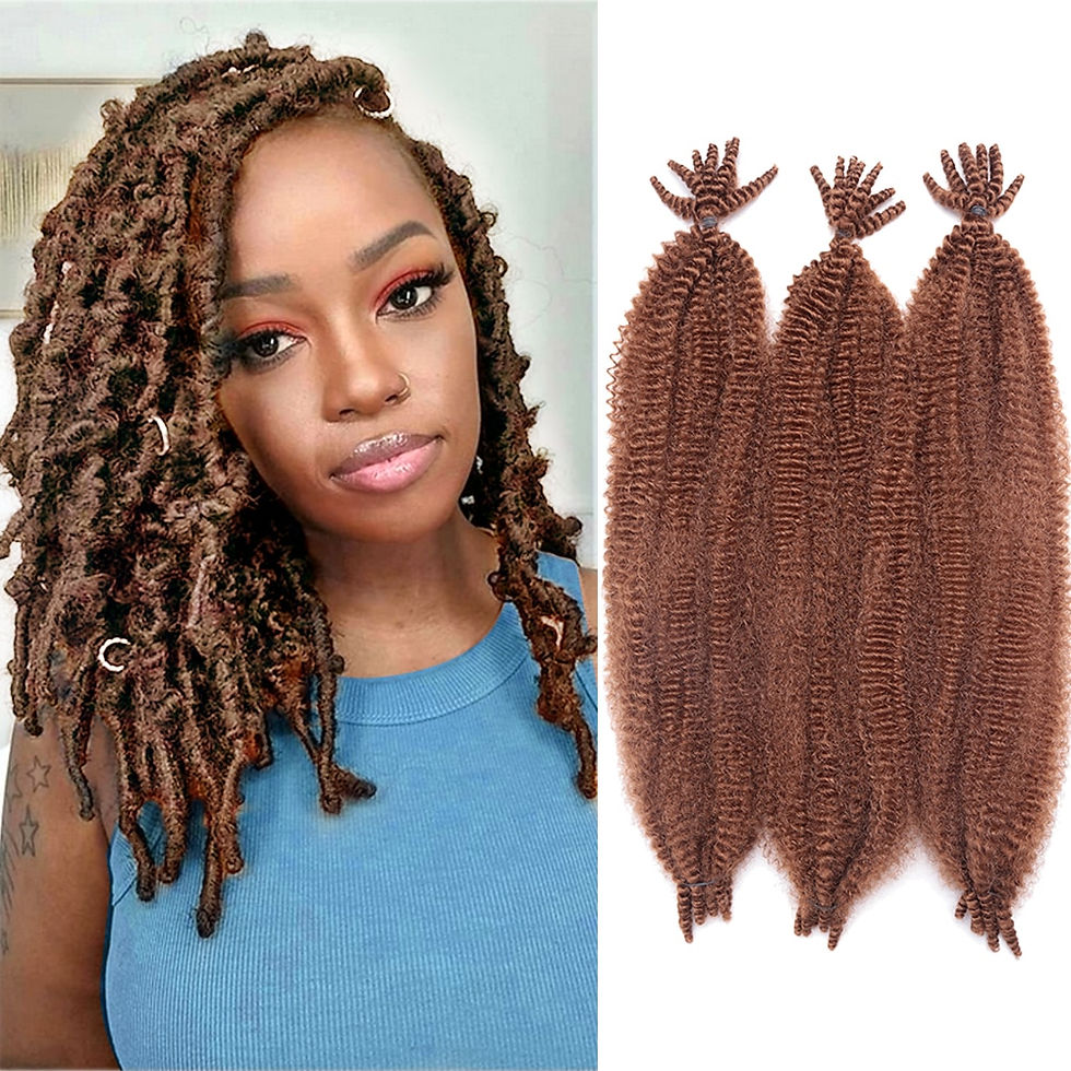 Thumbnail: Kinky Curly Marley Braiding Water Wave Twist Crochet Air Bulk Extensions Faux L