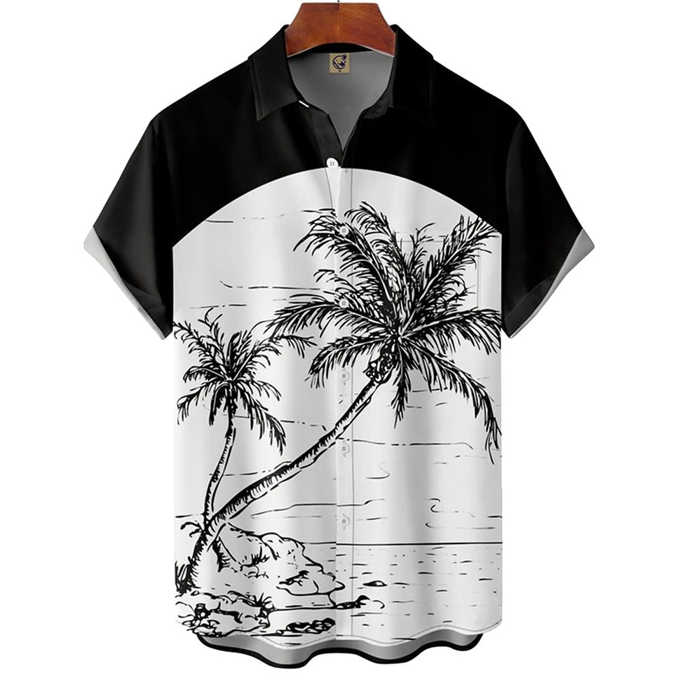 Thumbnail: 2023 Shirt beach summer outdoor For Men Hawaiian Coconut Tree Print Men's Shirt