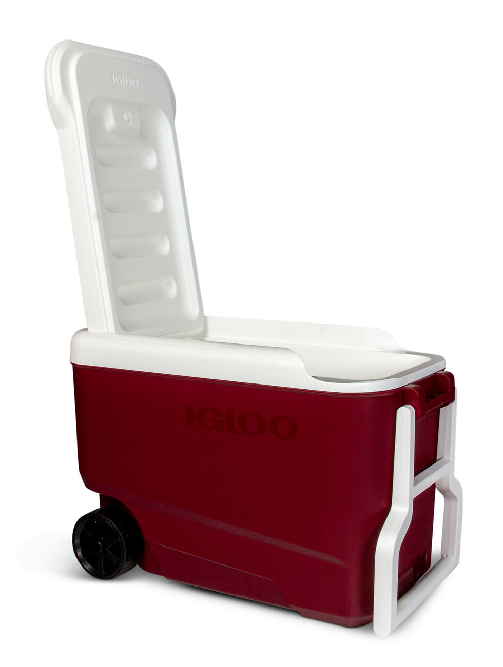 Миниатюра: Igloo 38 qt. 'Wheelie Cool' Hard Ice Chest Cooler with Wheels - Maroon