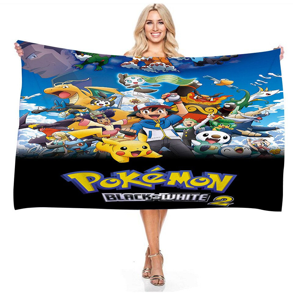 Thumbnail: Pokemon New Pikachu Raichu Children's Cartoon Bath Towel Beach Towel Couple Bat