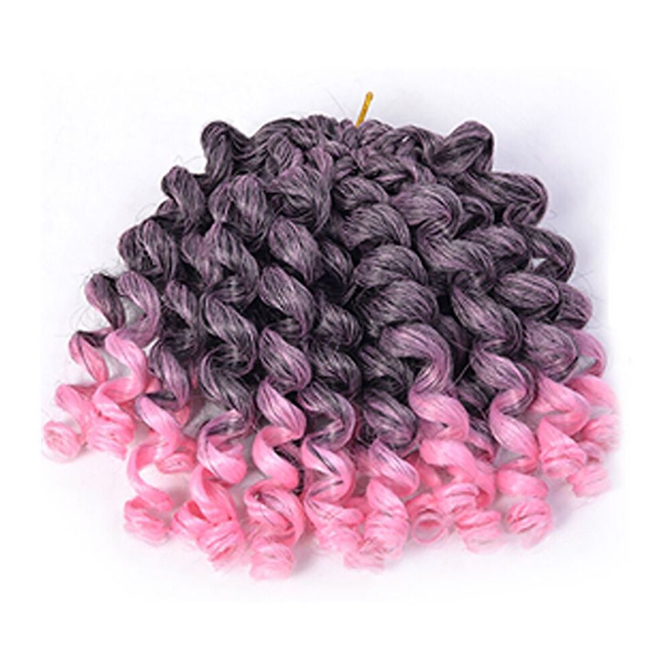 Thumbnail: 8inches Ombre Braiding Jamaican Bounce Wand Jumpy Curl Crochet Africa Braid Syn
