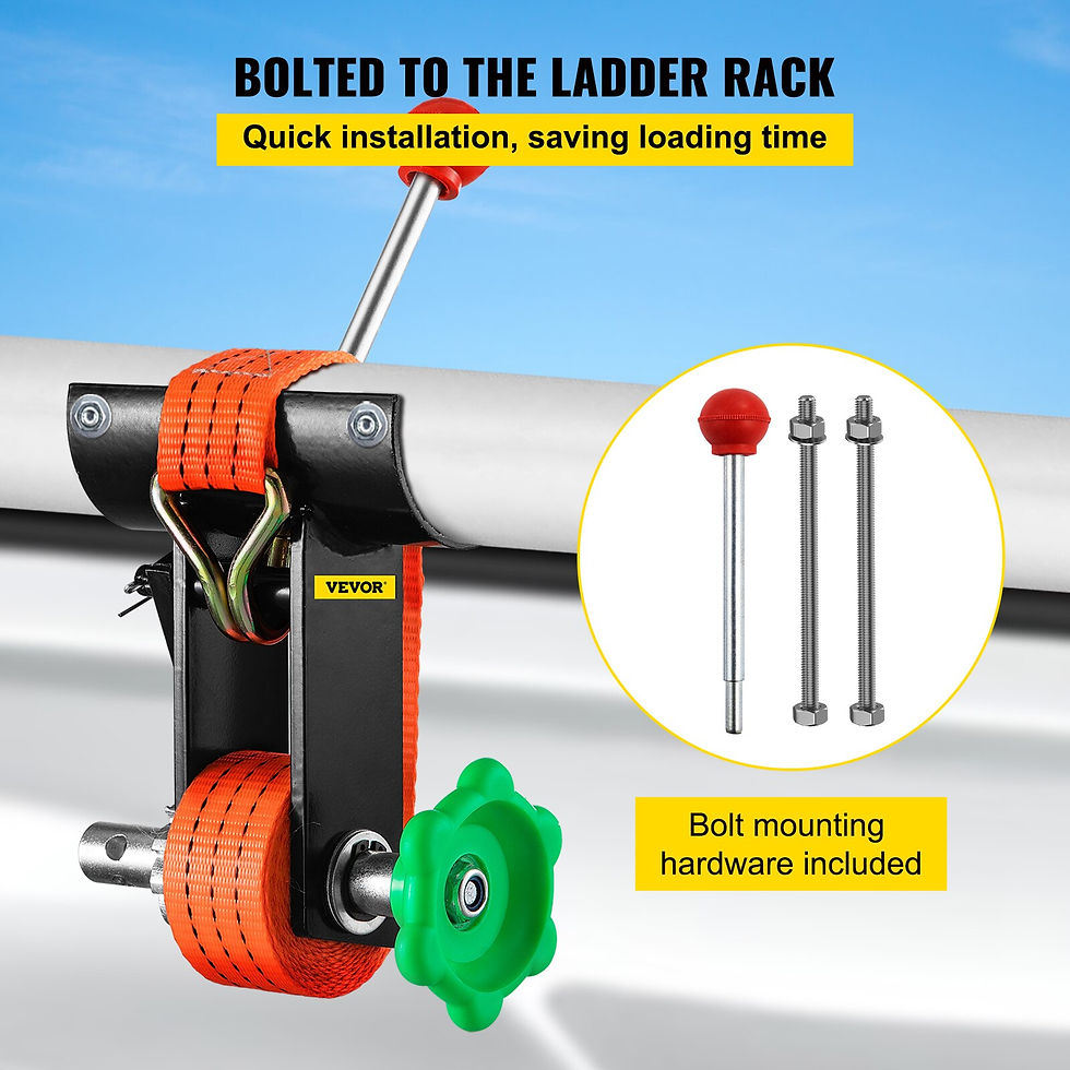 Miniature : VEVOR Heavy-Duty 100 lb Capacity 2” Round Pipe Steel Ratchet Ladder Rack Tube 2