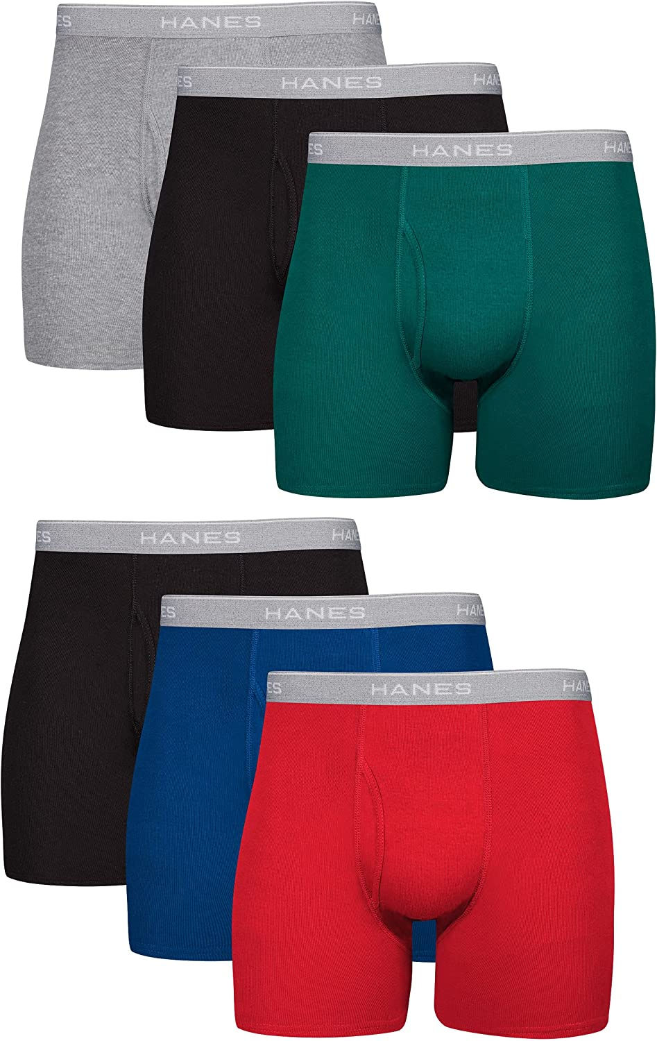 Thumbnail: Hanes Boxer Briefs, Cool Dri Moisture-Wicking Underwear, Cotton No-Ride-up for 
