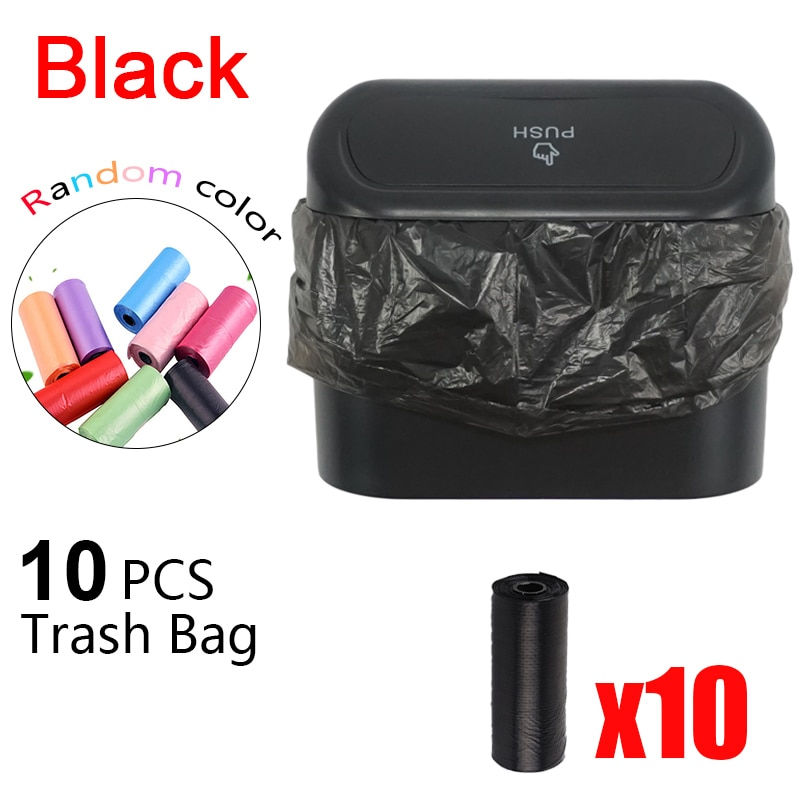 Miniature : Hanging Car Trash Can Vehicle Garbage Dust Case Storage Box ABS Square Pressing