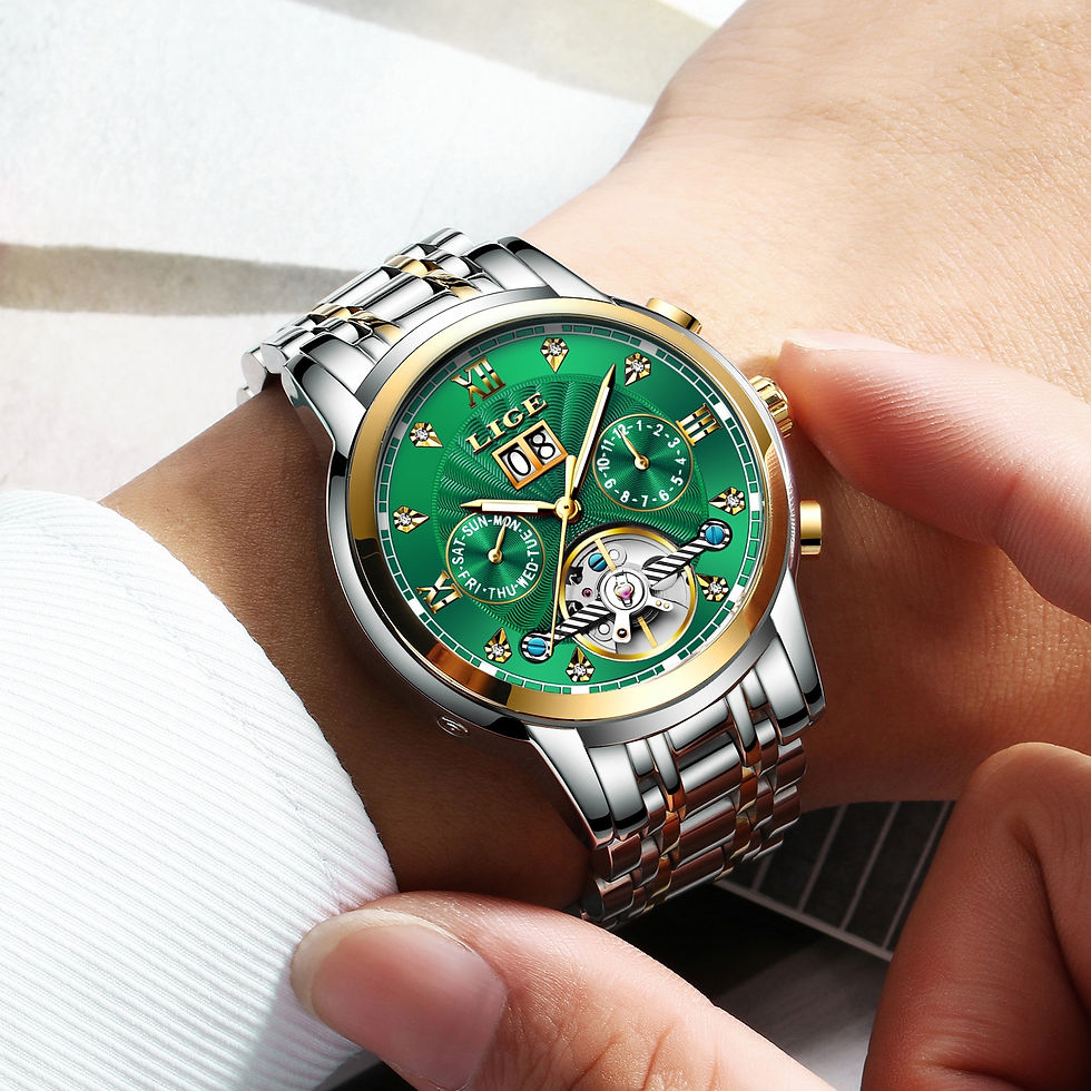 Thumbnail: LIGE Genuine Watch Men Automatic Mechanical Tourbillon Watch Luxury Fashion Sta