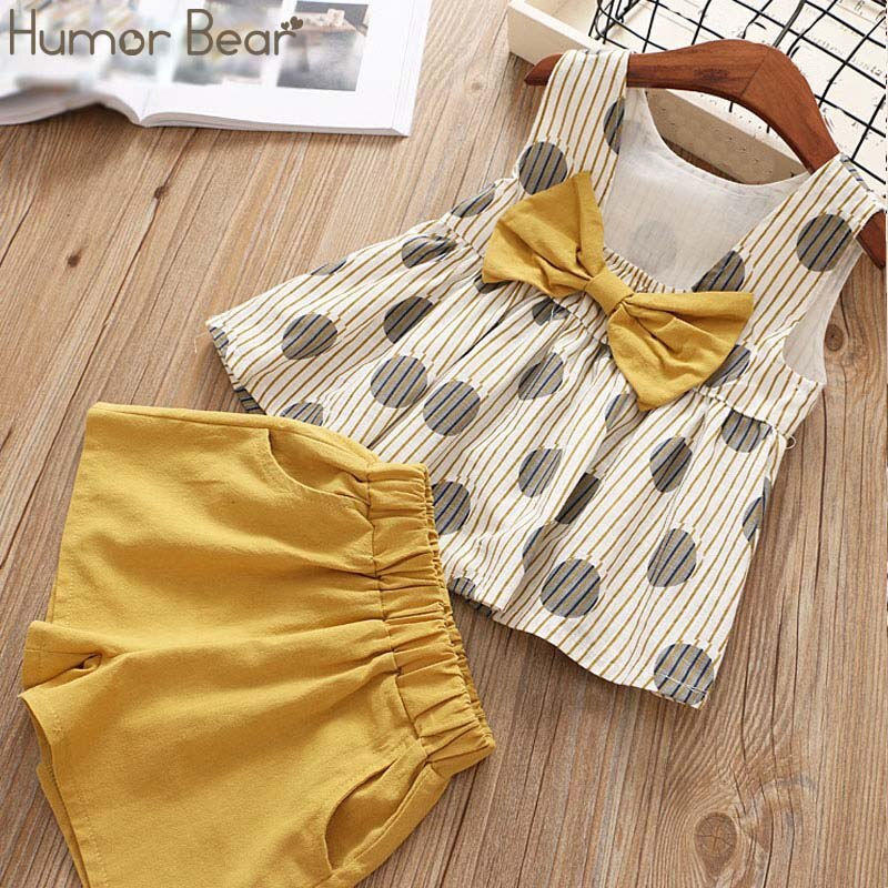 Миниатюра: Humor Bear Girls Clothes Suit  Brand NEW Summer Toddler Girl Clothes Dot Bow Ve