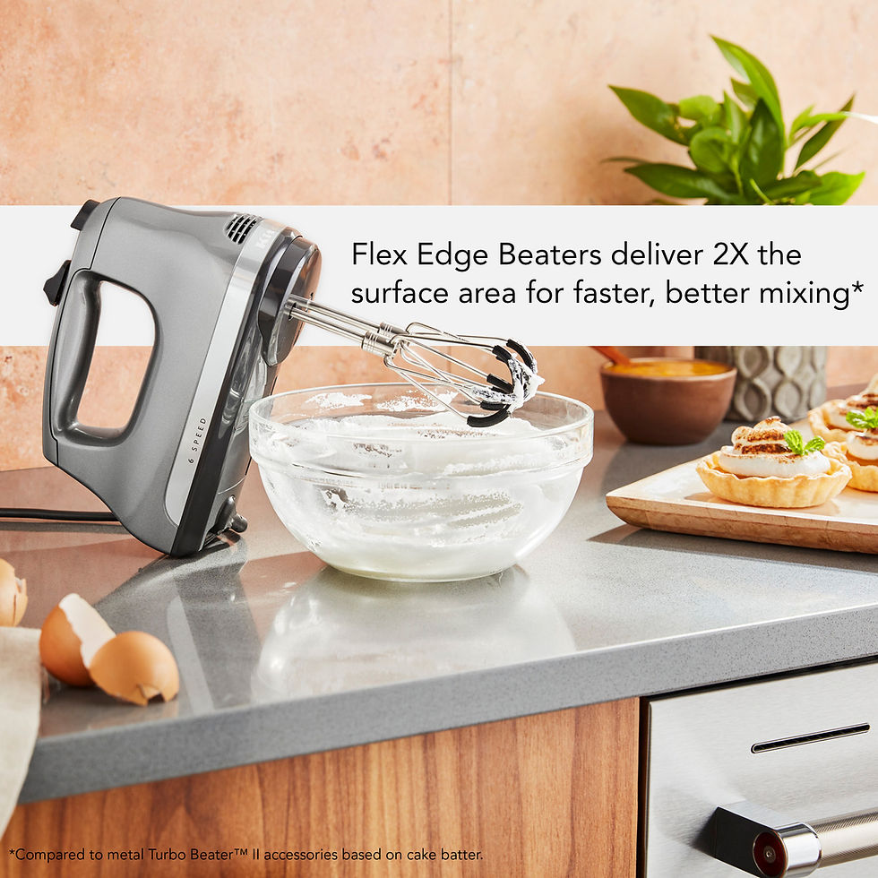 Thumbnail: KitchenAid 6 Speed Hand Mixer with Flex Edge Beaters - KHM6118