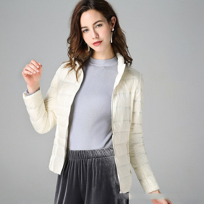 Thumbnail: Women Winter Coat Fashion Ultra Light White Duck Down Jacket Slim Women Winter 