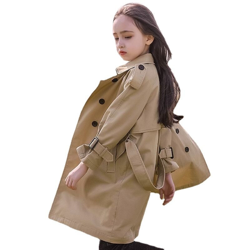 Thumbnail: Girls Trench 9 Spring 8 New Big Children's Clothing 7 Baby Coat Autumn 12 Years