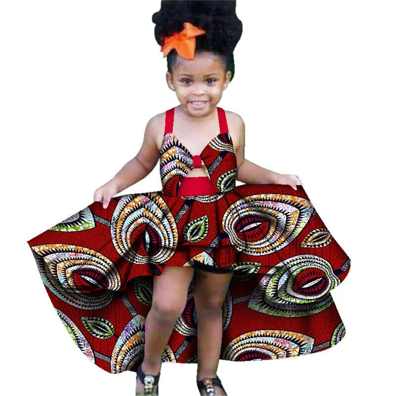 Thumbnail: African Summer 2022 News Traditional Dashiki Print Dress for Girl Kids Costume 