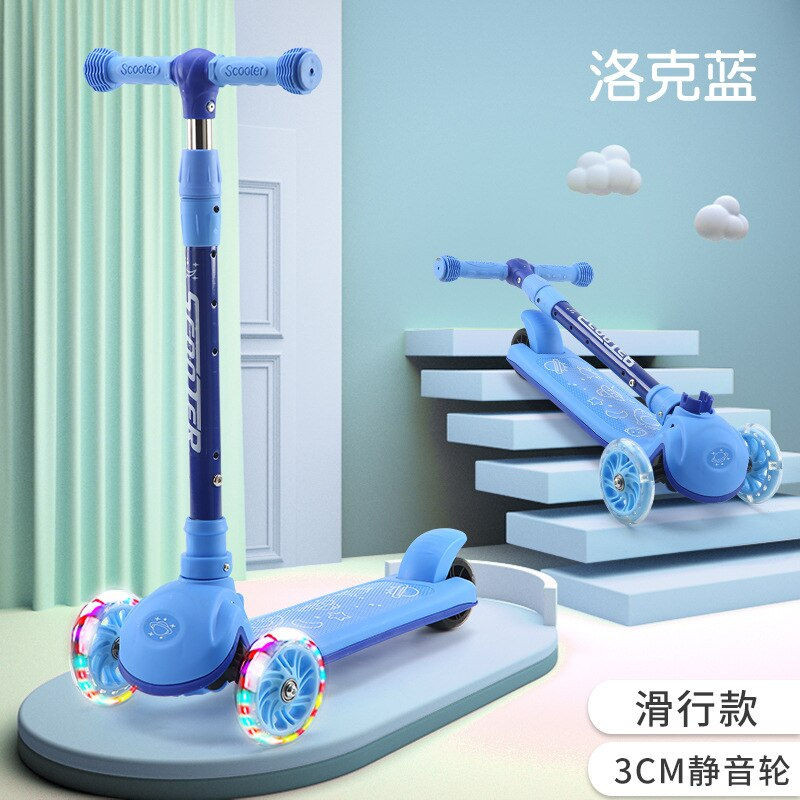 Thumbnail: Children's Scooter Wholesale 2-12 Years Old Can Sit Perambulator Music Three Fo
