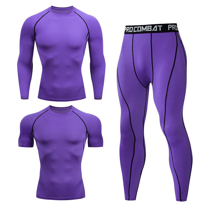 Thumbnail: Men's Compression Running Set Football Basketball Cycling Fitness Sport Wear Ki