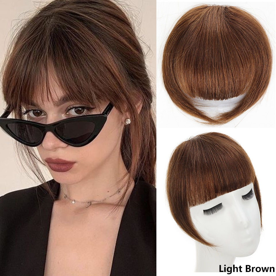 थंबनेल: LUPU Synthetic Side Bangs Hair Extensions Clip In Side Bangs Fake Fringe Hairpi
