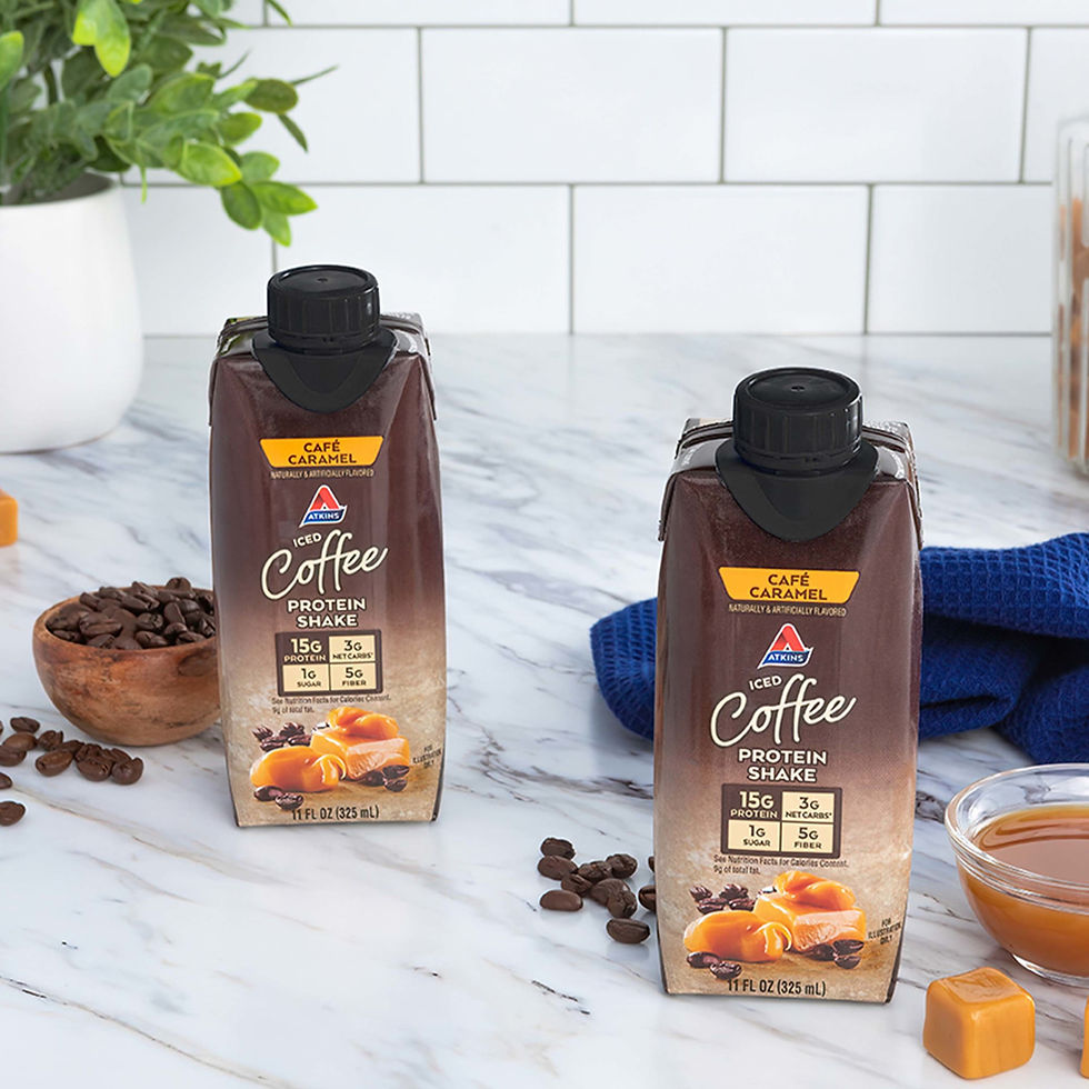 Miniature : Atkins Gluten Free Protein-Rich Shake, Cafe Caramel, Keto Friendly, 4 Count (Re