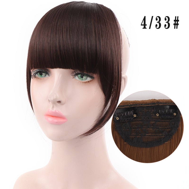 Thumbnail: LUPU Synthetic Hair, Women's Bangs, Short Hair Clips, Natural Black, Solid Color