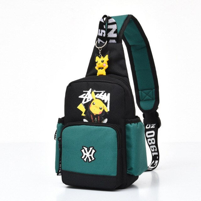 Thumbnail: Pokemon Pikachu Anime Chest Bags Fashion Casual Shoulder Bag Pack Sports Kawaii