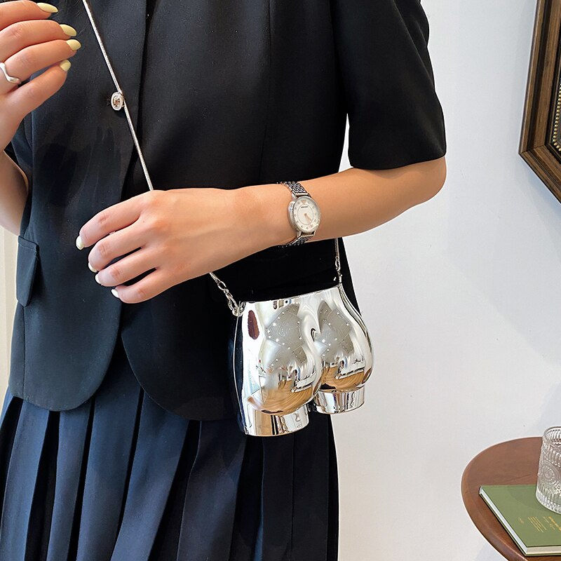 Miniatura: Coin Purse Hip Shape PVC Bag For Women 2022 Mini Crossbody Bags Metal Chain Sho