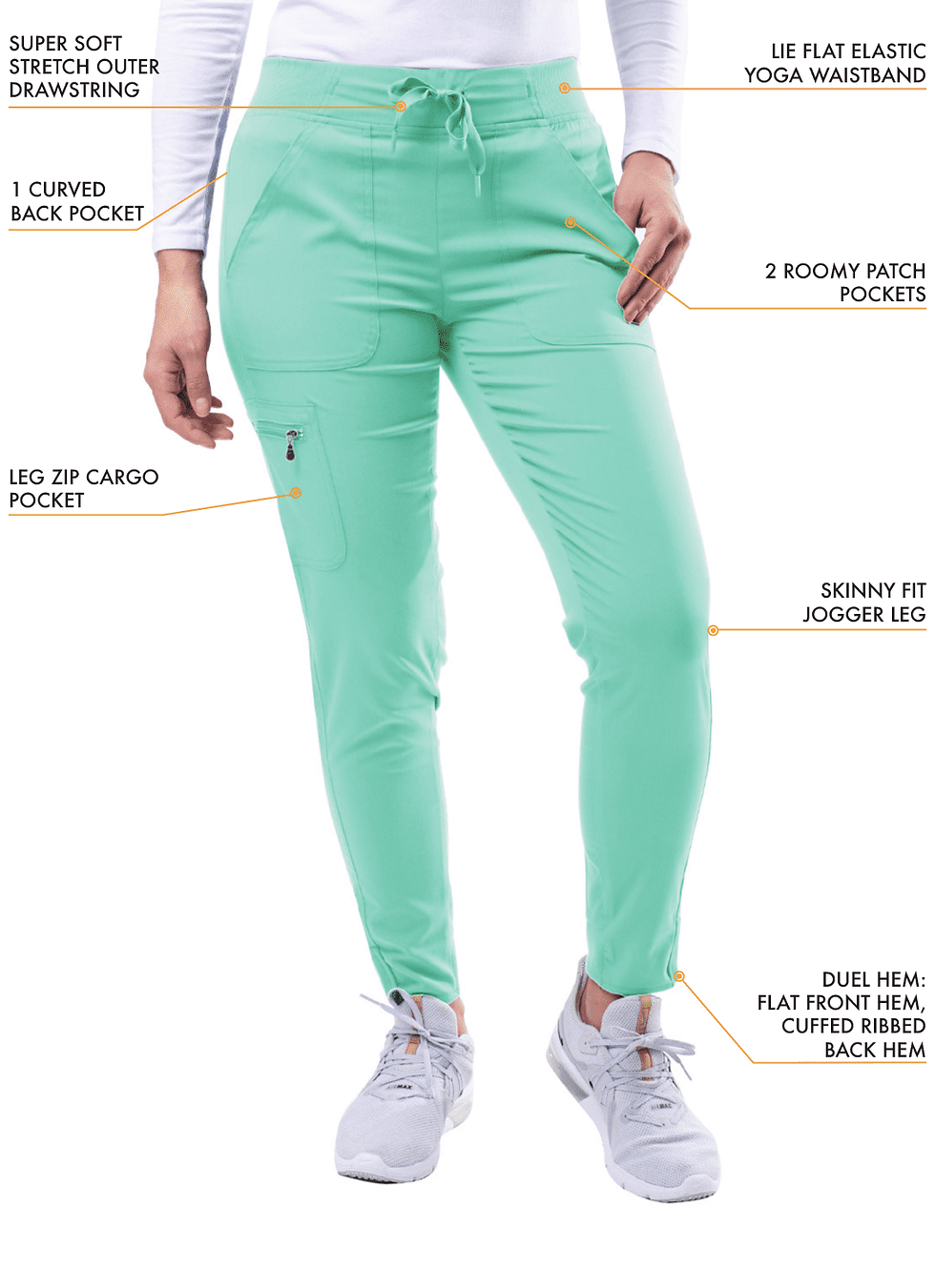 Thumbnail: Adar Pro Modern Athletic Scrub Set For Women - Modern V-Neck Scrub Top & Yoga J