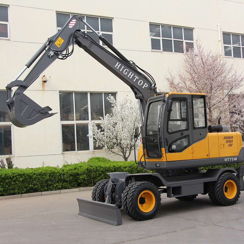 Thumbnail: Mini Excavator 7.5ton Wheels Excavator Machines with Grab Bucket
