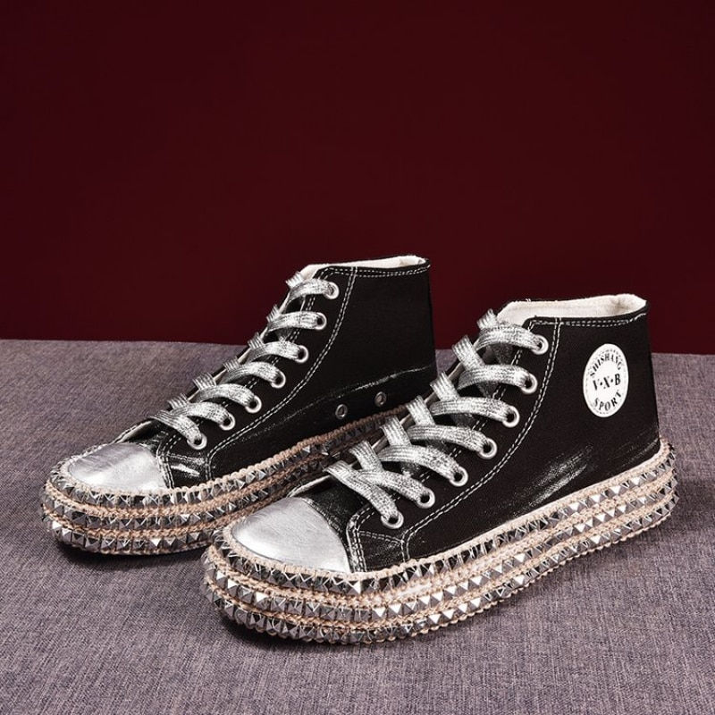 Miniatura: Luxury Brand Designer Canvas Shoes For Women Sneakers Big Size Stylish Chic Poi
