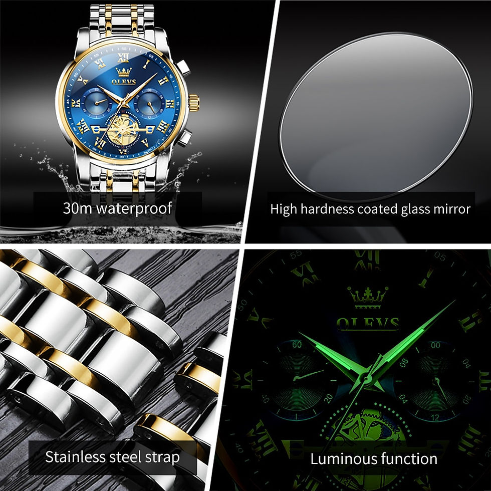 Thumbnail: OLEVS Top Brand Men's Watches Classic Roman Scale Dial Luxury Wrist Watch for M