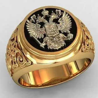 Миниатюра: Domineering Men's Ring 18K Gold Fashion Luxury Carved Ring Party Ring Wedding E